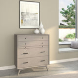 Alpine Furniture Flynn Mid Century Modern Accent Chest in Gray