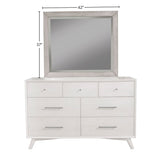 Alpine Furniture Flynn Mid Century Modern Wood Bedroom Mirror in Gray - Grey