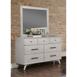 Alpine Furniture Flynn Mid Century Modern Wood Bedroom Mirror in Gray - Grey