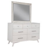 Alpine Furniture Flynn Mid Century Modern Wood Bedroom Mirror in Gray - Grey