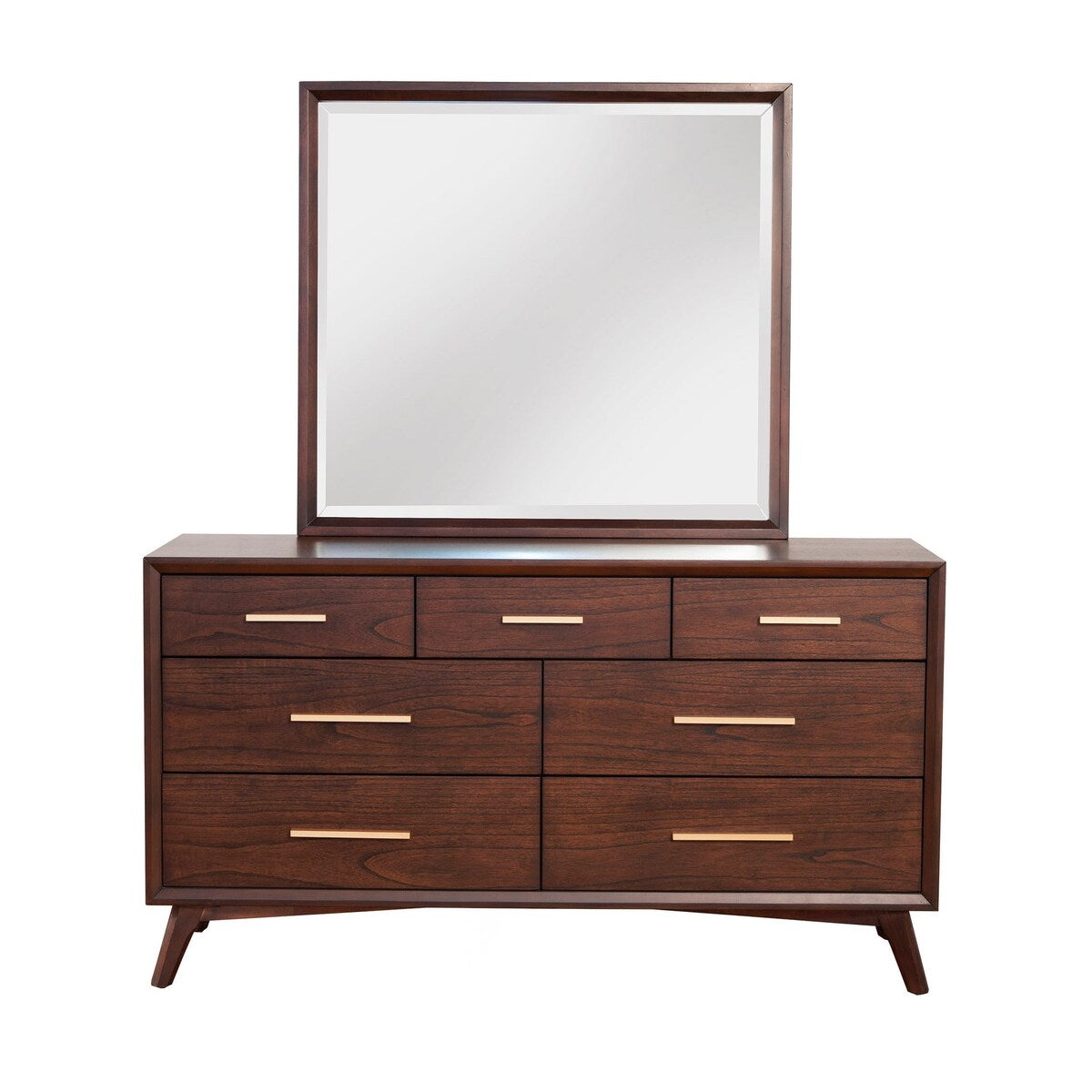 Alpine Furniture Gramercy Wood Bedroom Mirror in Walnut