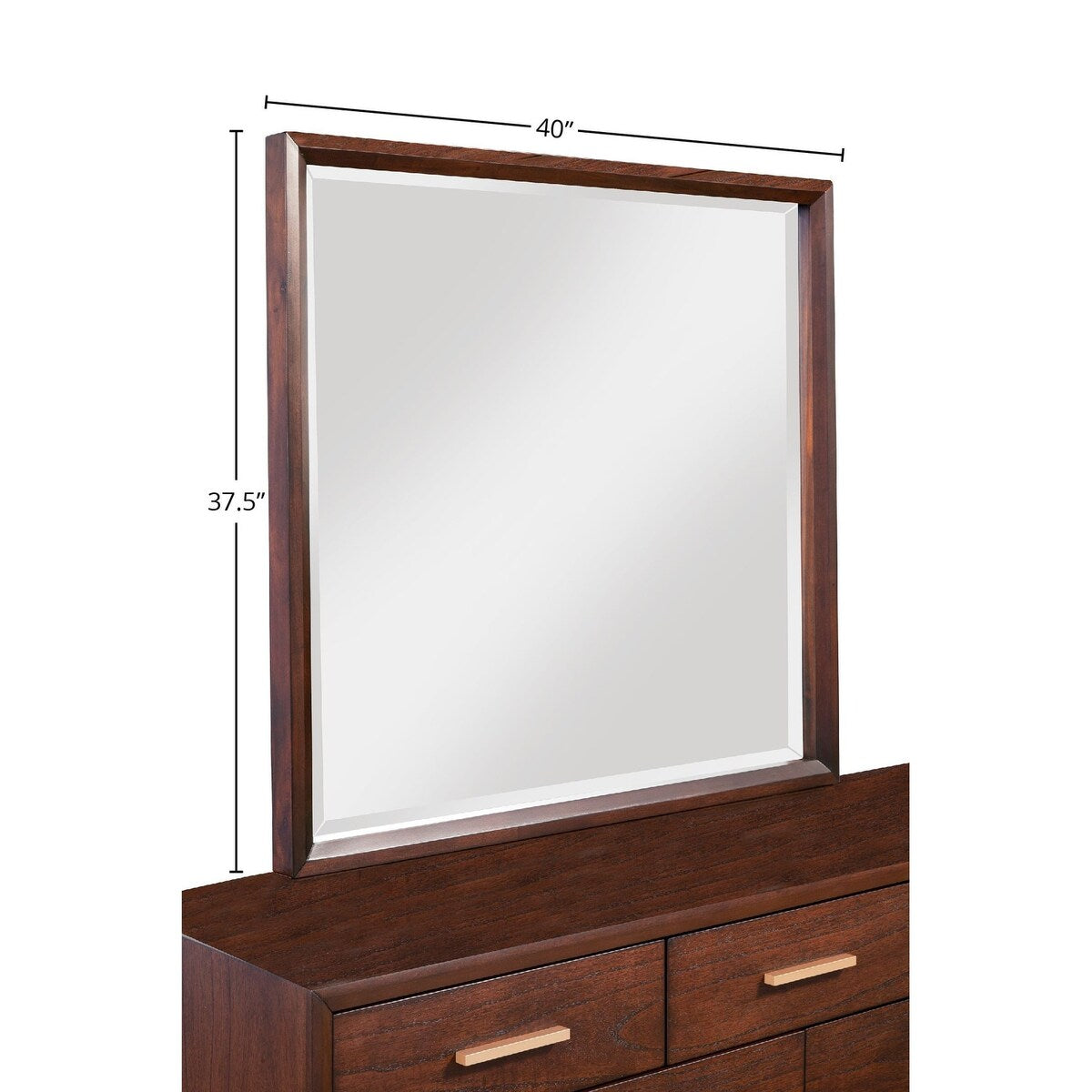 Alpine Furniture Gramercy Wood Bedroom Mirror in Walnut