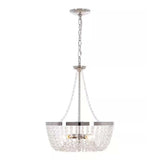 Alsy 16"W 4-Lights Bling Polished Nickel Pendant Chandelier with Crystal Glass Beads