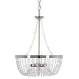 Alsy 16"W 4-Lights Bling Polished Nickel Pendant Chandelier with Crystal Glass Beads