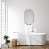 Altair Ispra Oval Bathroom/Vanity Aluminum Framed Wall Mirror - 36 in.
