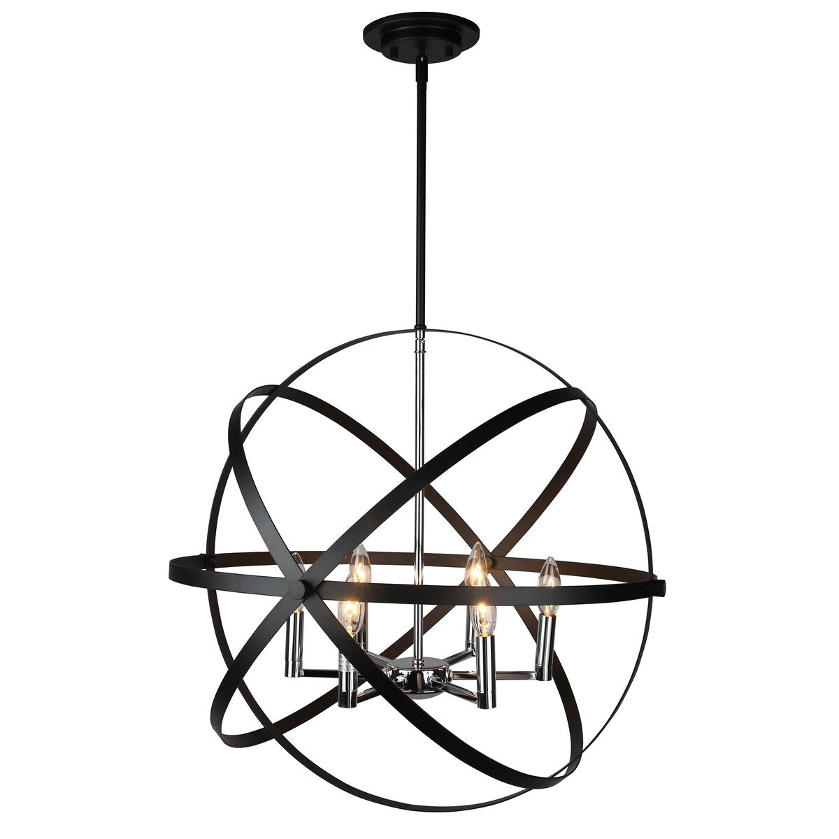 Althea 6-Light Black Globe Pendant