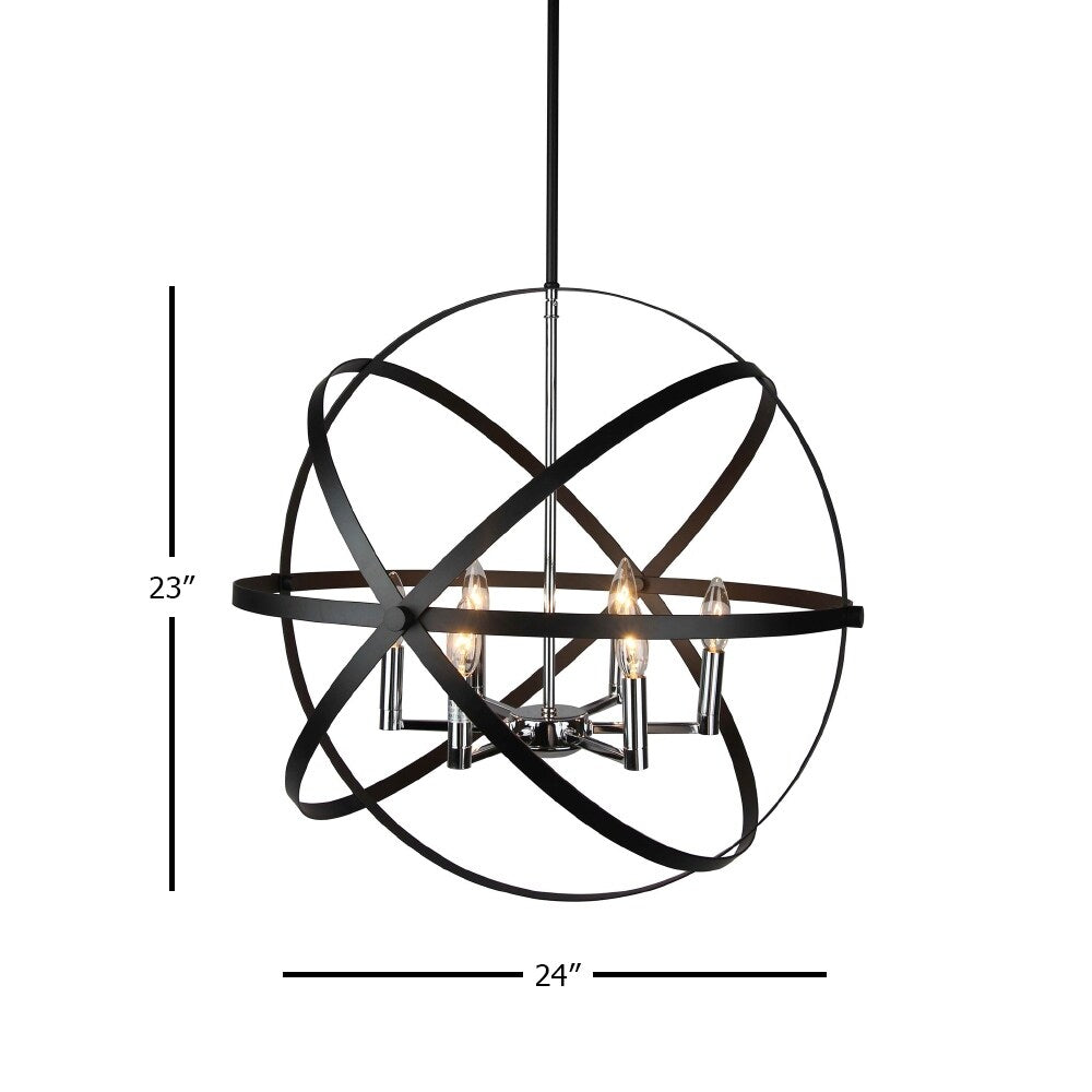 Althea 6-Light Black Globe Pendant