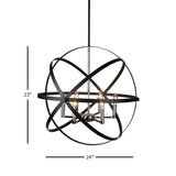 Althea 6-Light Black Globe Pendant