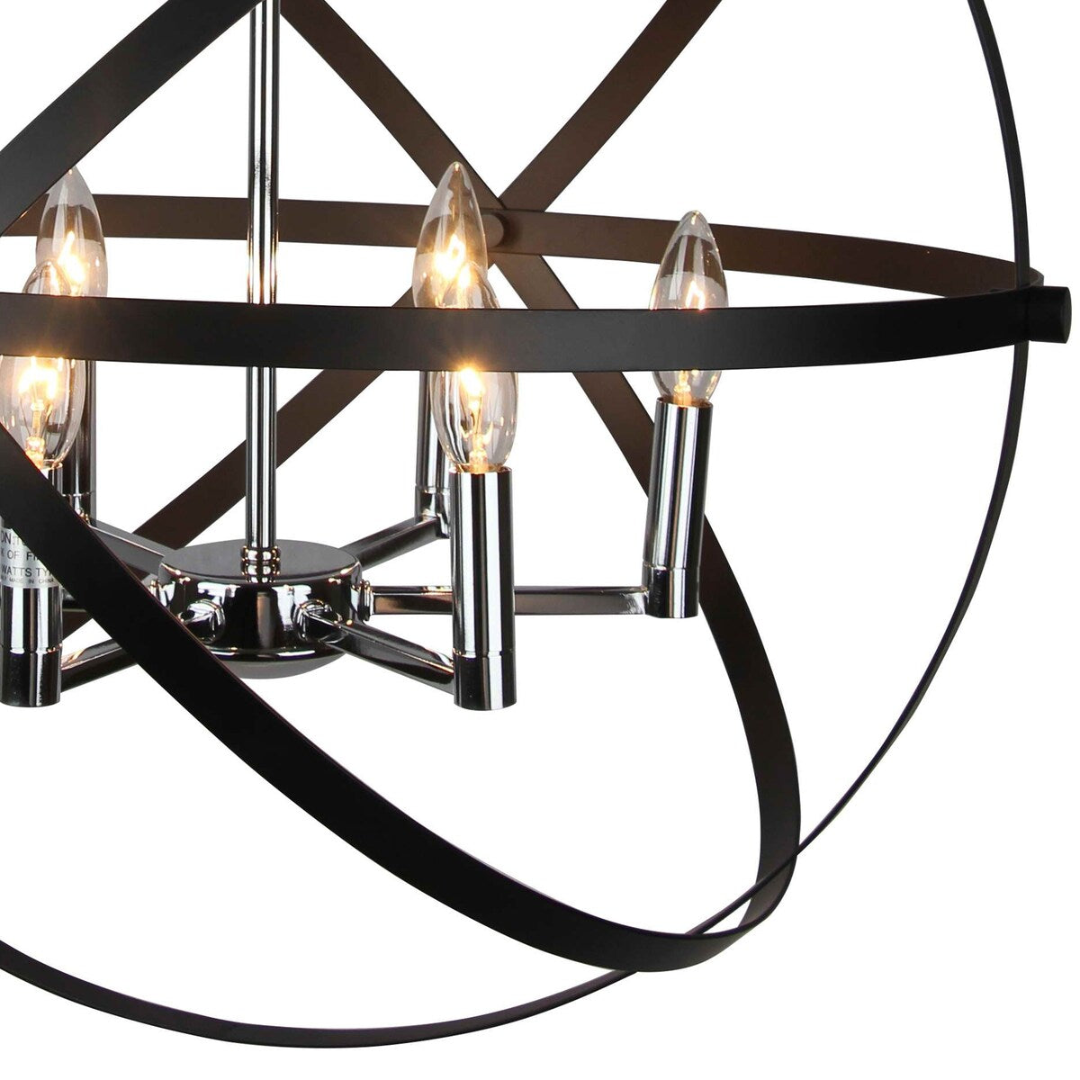 Althea 6-Light Black Globe Pendant