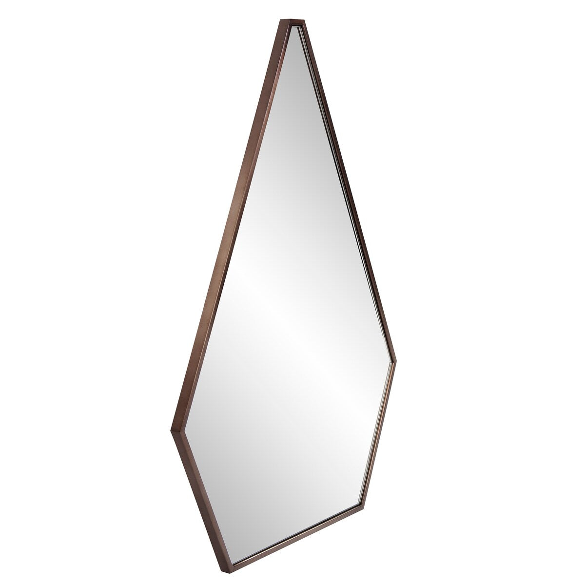 Allan Andrews 5 Sided Triangular Stainless Steel Framed Wall Mirror - 33"H x 24"W