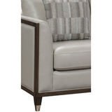 Alton Grey Top Grain Leather Modern Sofa w/ pillows