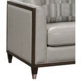 Alton Grey Top Grain Leather Modern Sofa w/ pillows