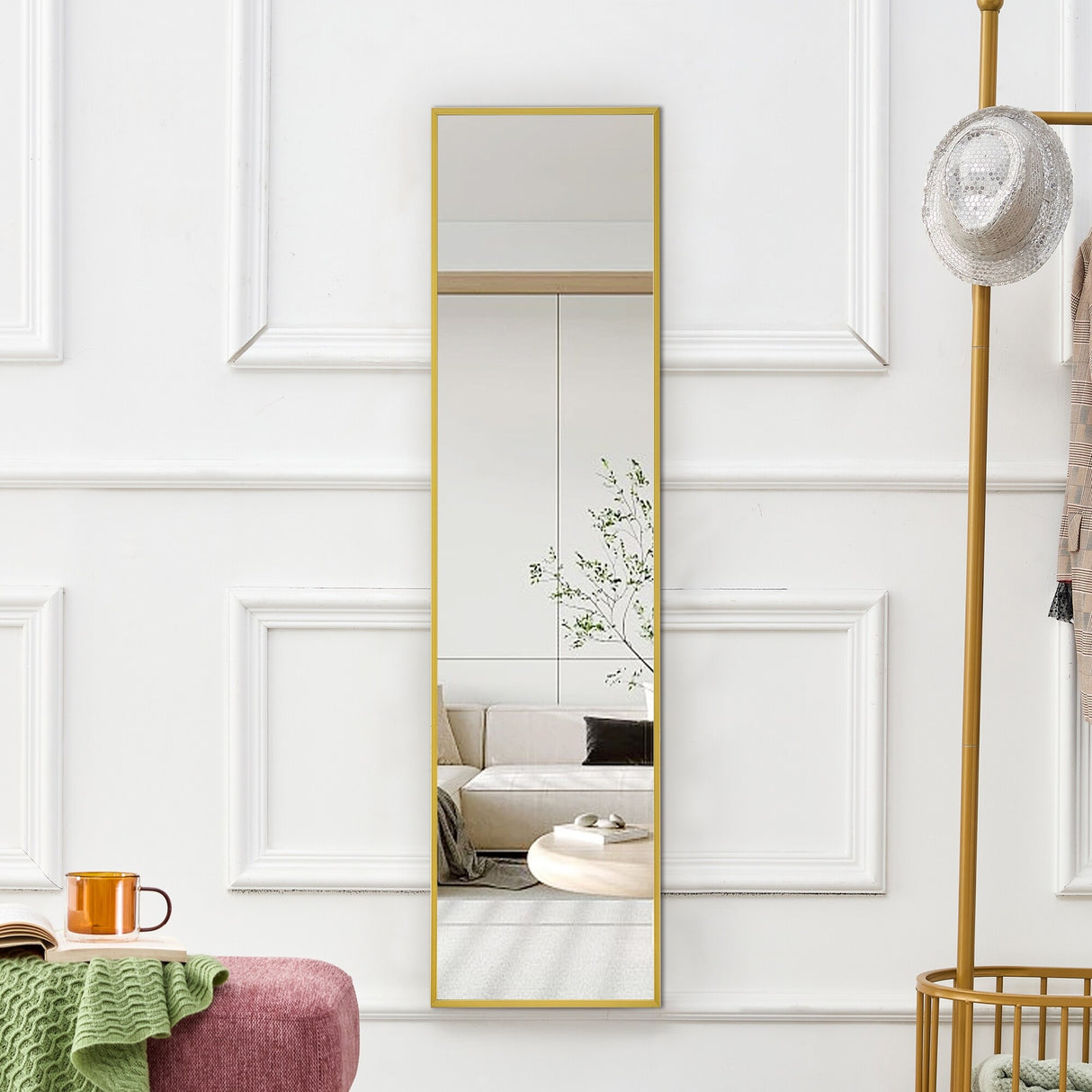 Metal Frame Wall Mounted/ Standing Full Body Mirror