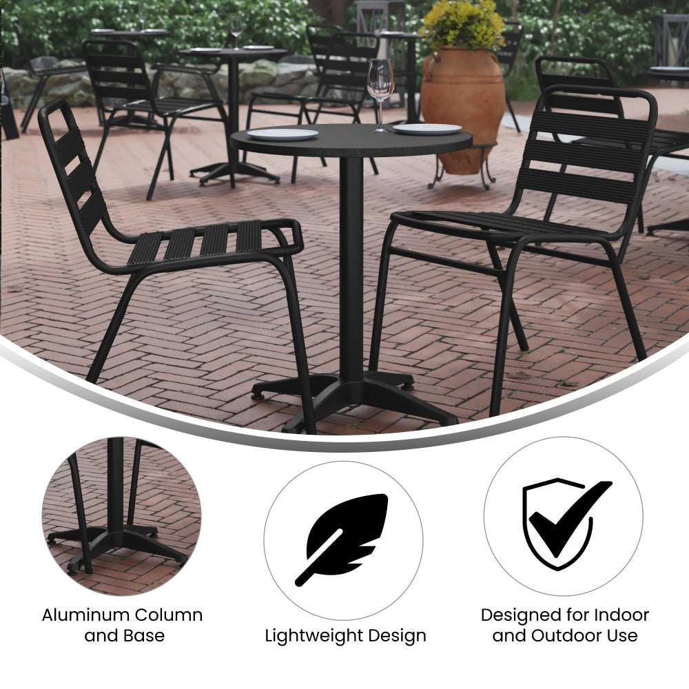 Aluminum/ Stainless Steel 23.5-inch Round Indoor/ Outdoor Table