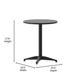 Aluminum/ Stainless Steel 23.5-inch Round Indoor/ Outdoor Table