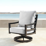 Aluminum 44in Fire Table Set with Four Swivel Rockers & Accessories