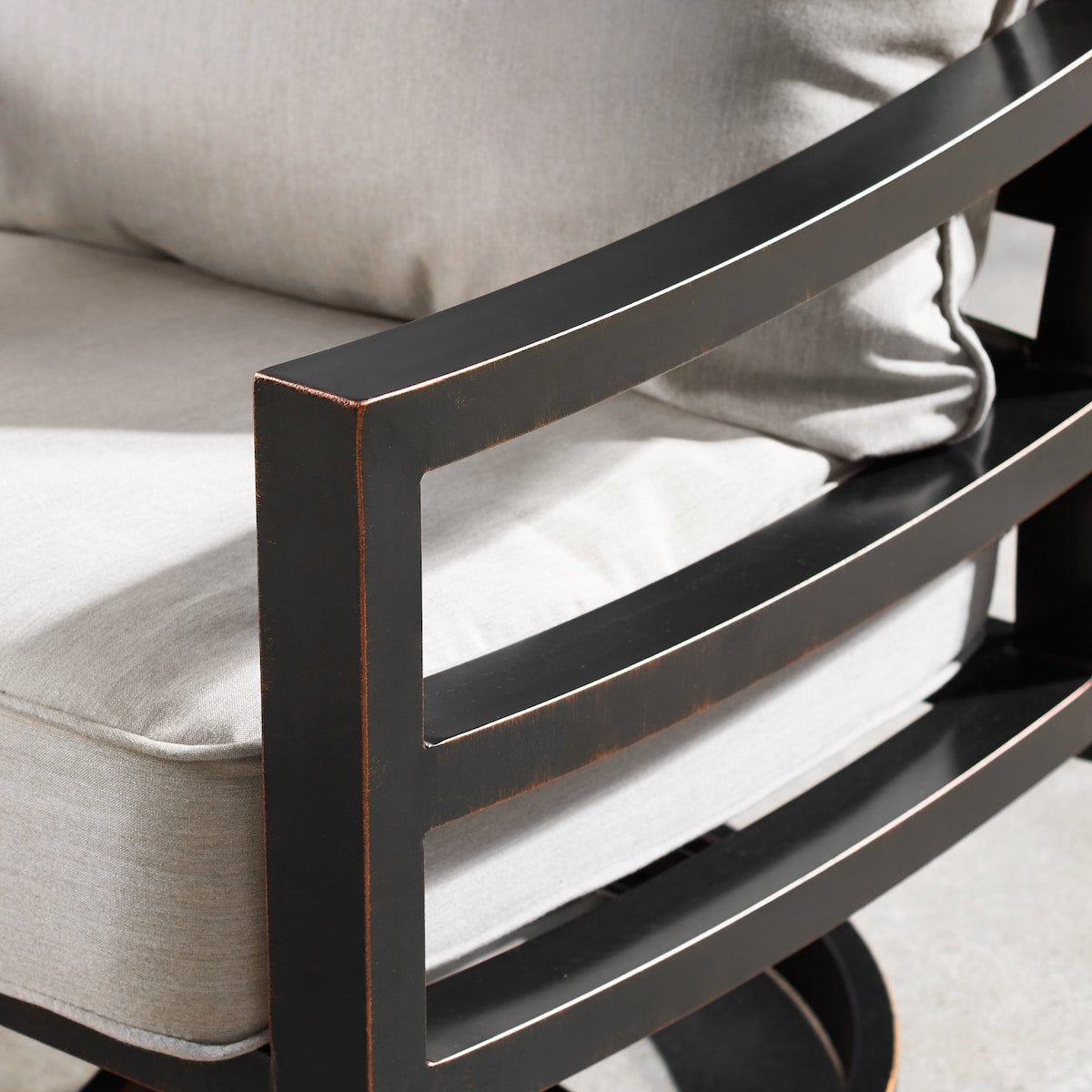 Aluminum 44in Fire Table Set with Four Swivel Rockers & Accessories