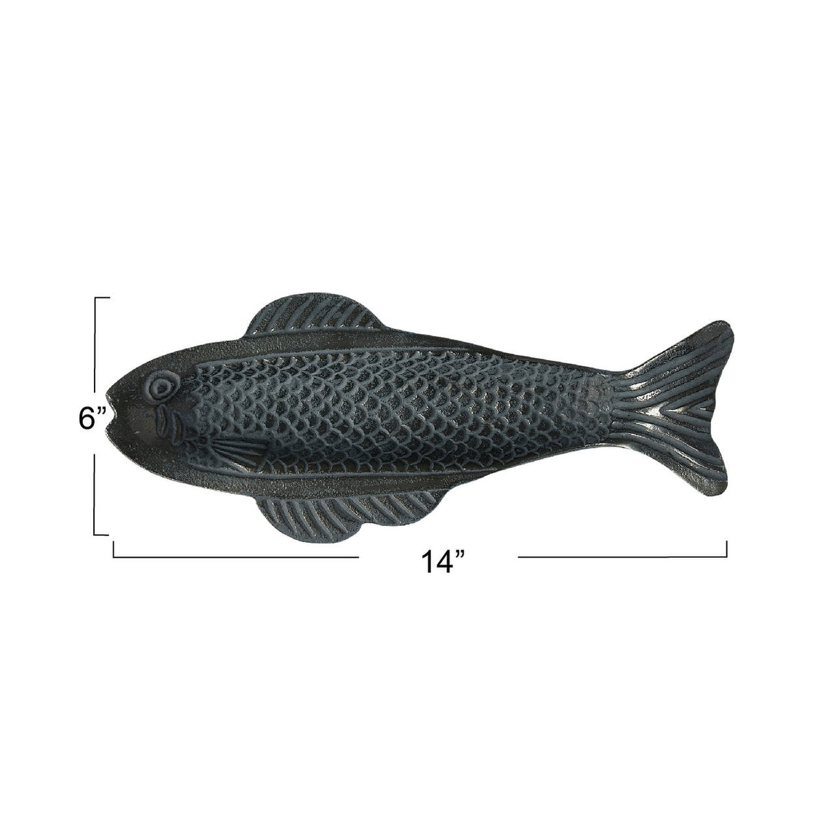 Aluminum Fish Shape Dish - 14.3"L x 5.7"W x 2.0"H