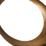 Aluminum Ovoid Sculpture with Block Base, Gold and Black