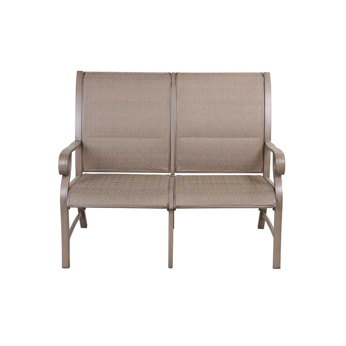 Aluminum Patio Chat Set with Faux Wood Top Table & Quick Dry Cushioning 4PCS SET