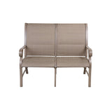 Aluminum Patio Chat Set with Faux Wood Top Table & Quick Dry Cushioning 4PCS SET