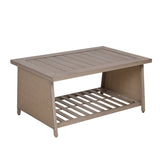 Aluminum Patio Chat Set with Faux Wood Top Table & Quick Dry Cushioning 4PCS SET