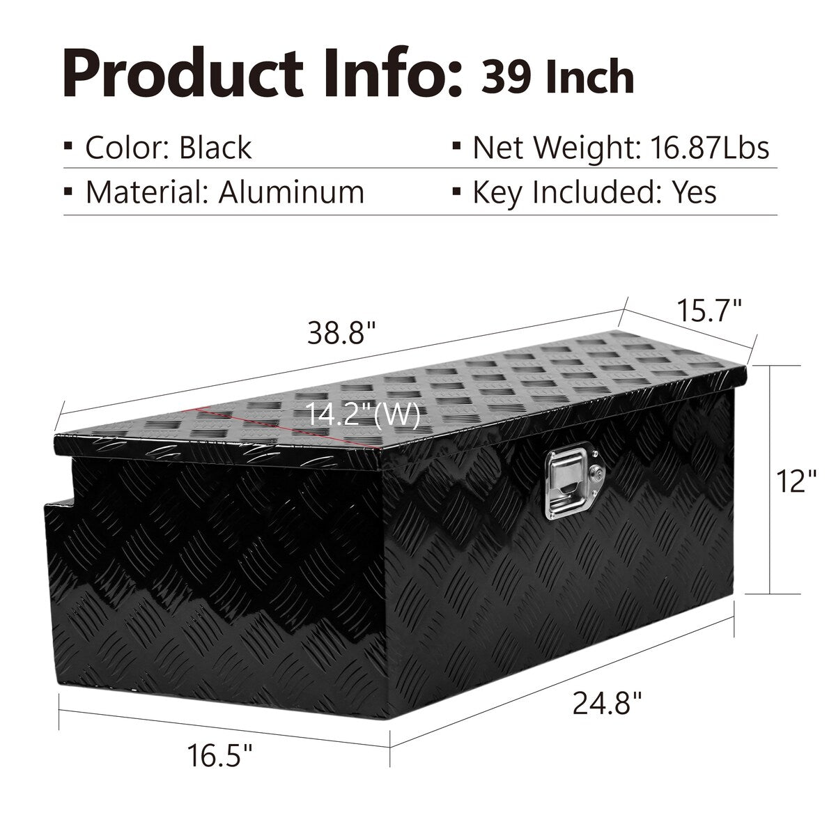 Aluminum Utility Trailer Tongue Tool Box 5 Bar Tread Trailer