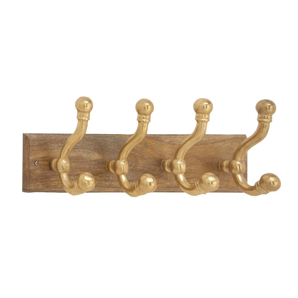 Aluminum Wood Wall Hook With 4 Looped Hook