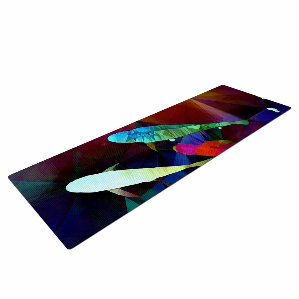 AlyZen Moonshadow "FISH 2" Blue Purple Yoga Mat - Red