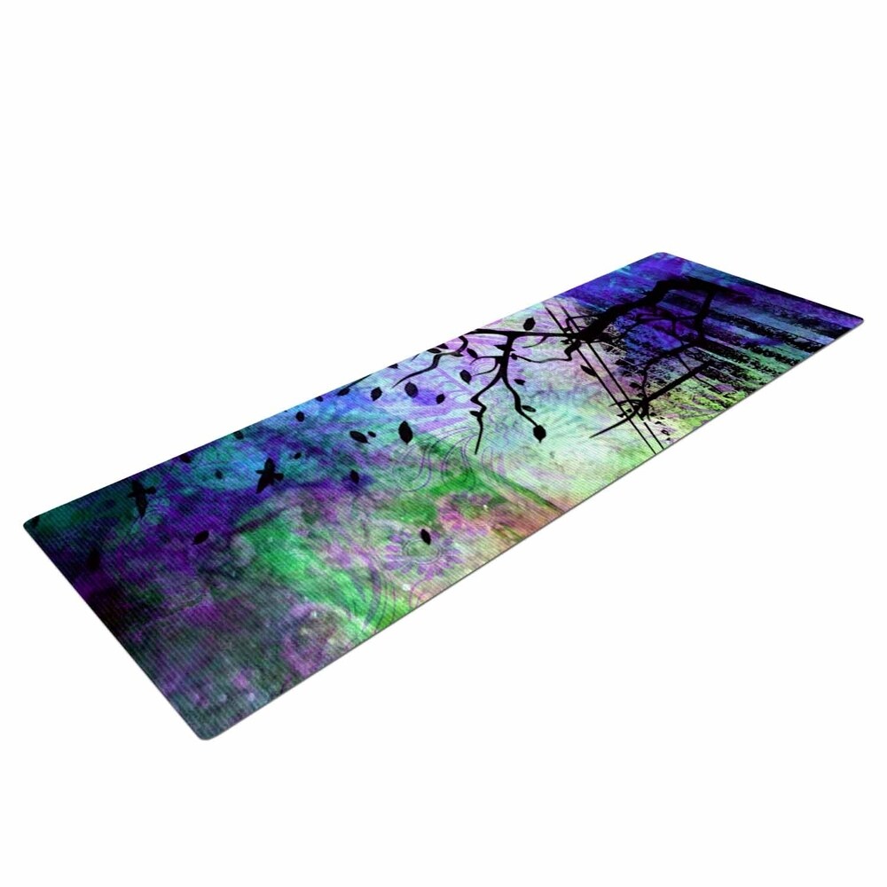 AlyZen Moonshadow "STAIRWAY" Blue Tree Yoga Mat - Green