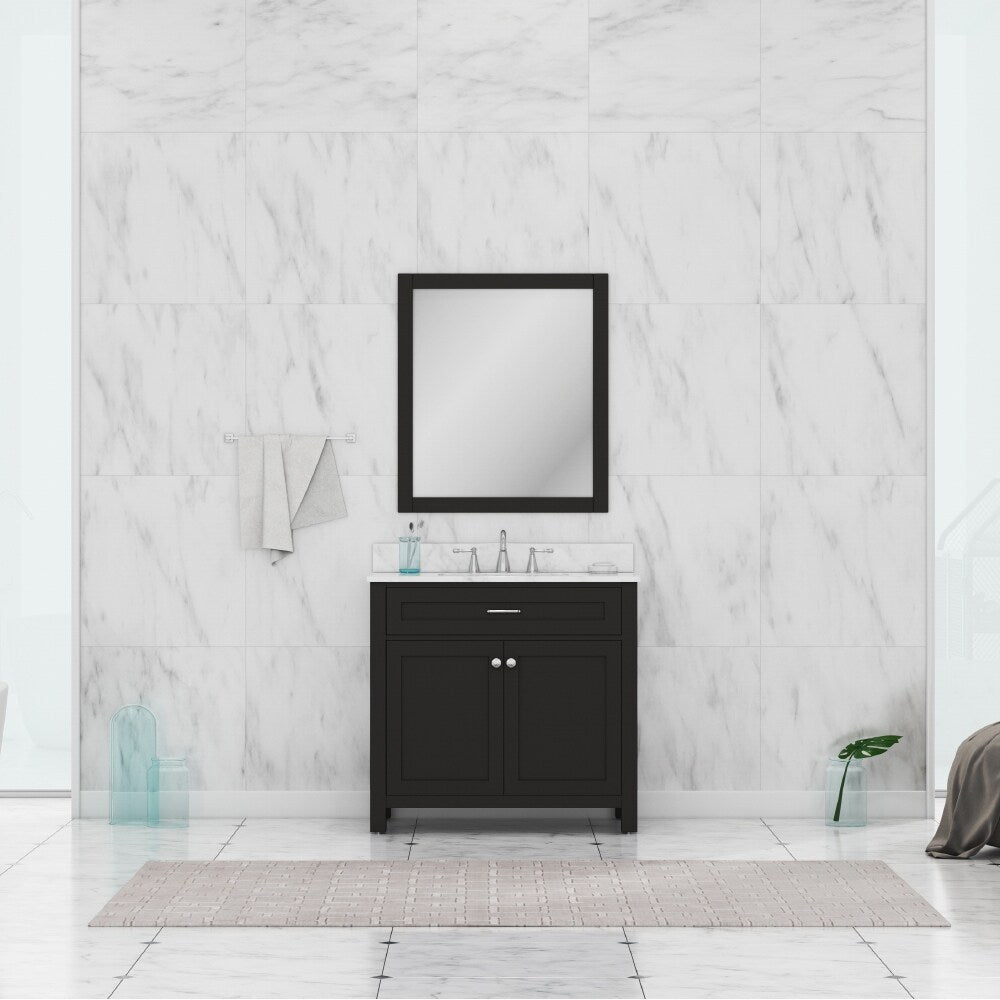 Alya Bath Norwalk 36 Bathroom Vanity Espresso with Marble Top