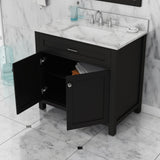 Alya Bath Norwalk 36 Bathroom Vanity Espresso with Marble Top