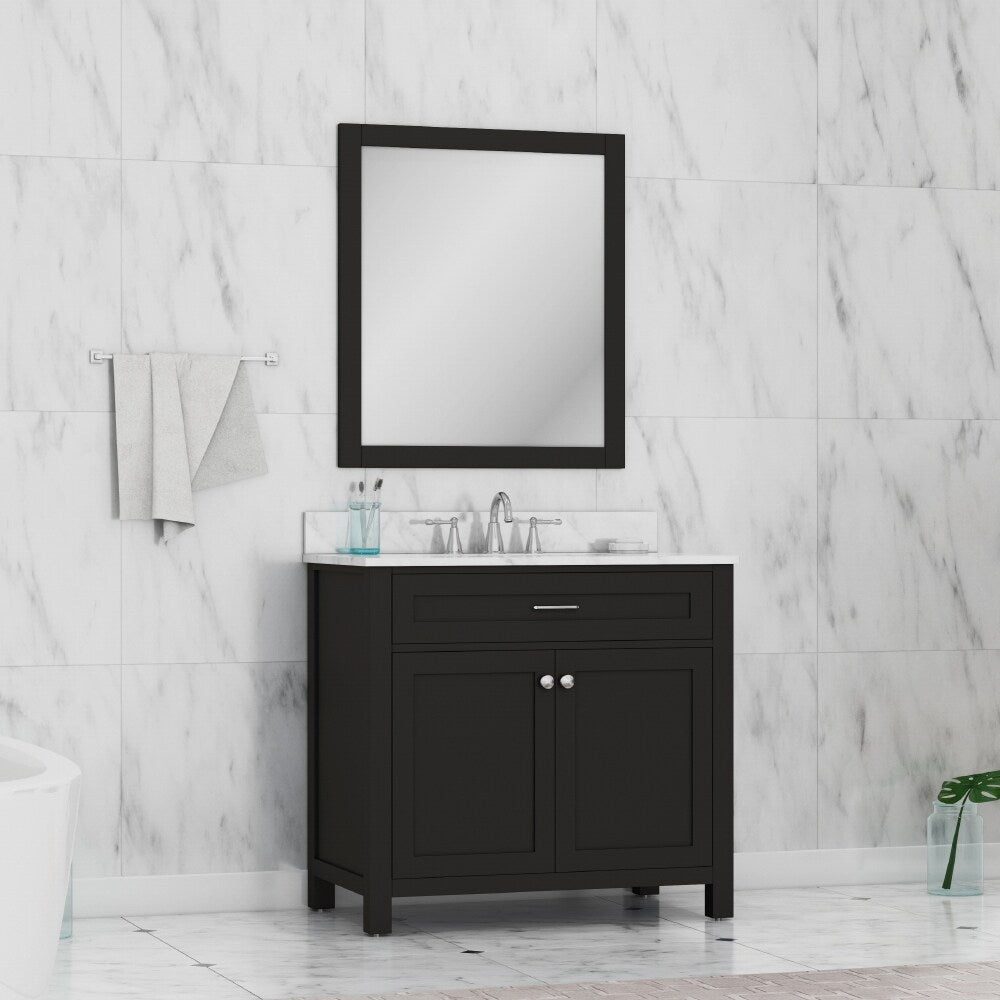 Alya Bath Norwalk 36 Bathroom Vanity Espresso with Marble Top