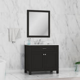 Alya Bath Norwalk 36 Bathroom Vanity Espresso with Marble Top