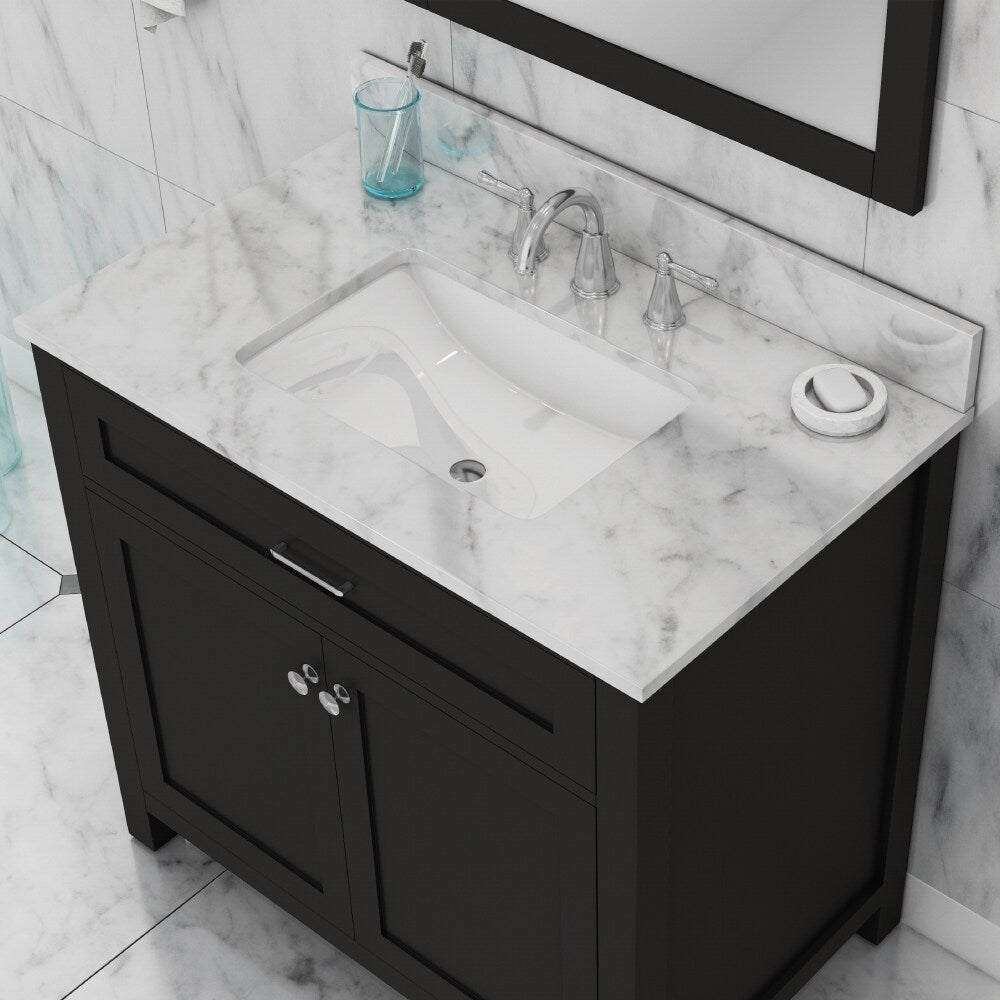 Alya Bath Norwalk 36 Bathroom Vanity Espresso with Marble Top