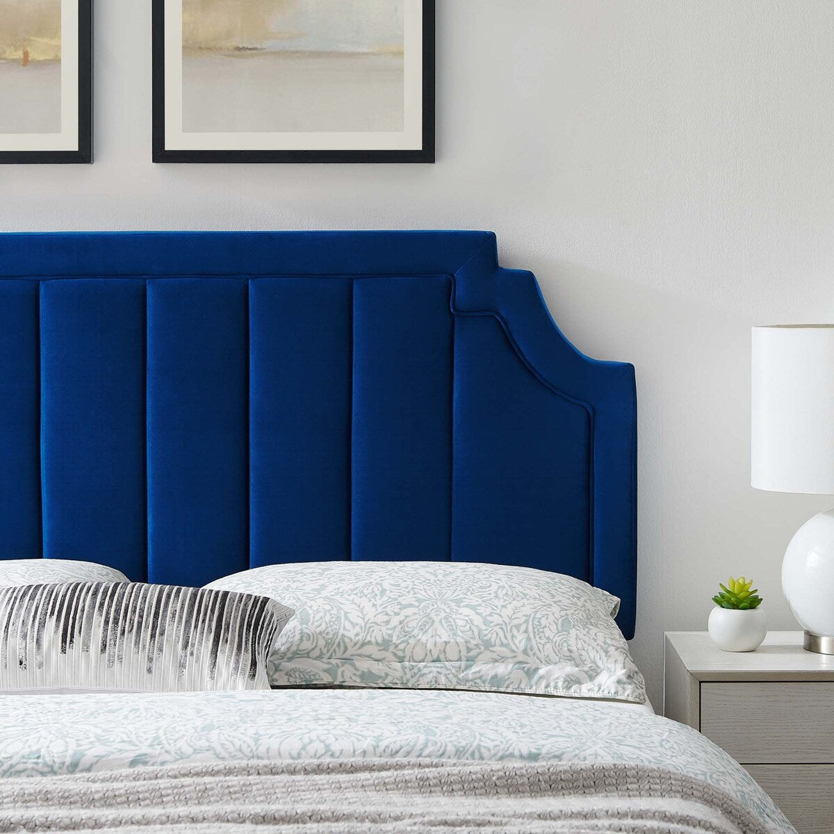 Alyona Channel Tufted Performance Velvet Full/Queen Headboard