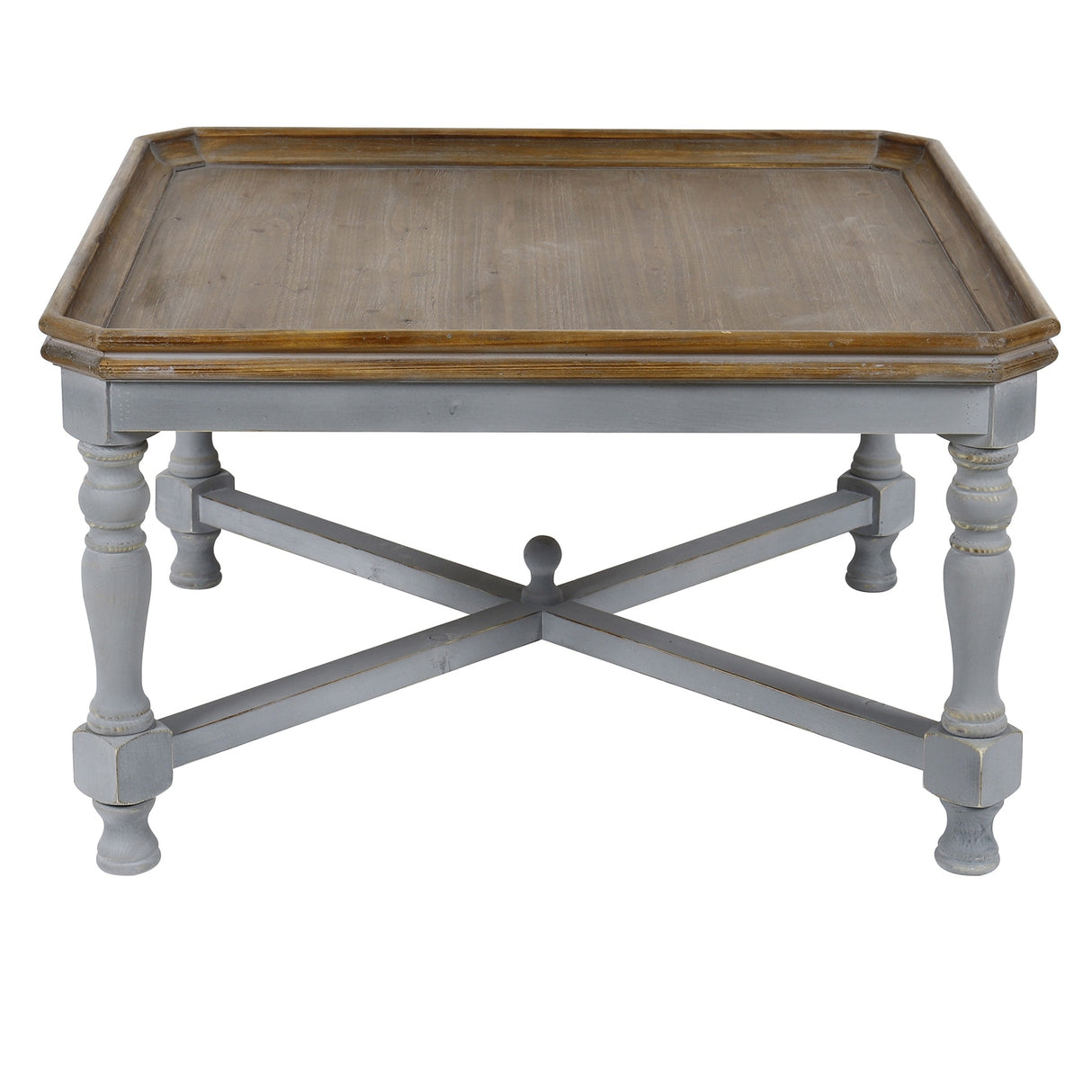 Alyson 33" Square Gray Wooden Coffee Table - 33" Sq x 19.5"H