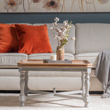 Alyson 33" Square Gray Wooden Coffee Table - 33" Sq x 19.5"H