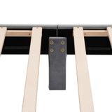 Furniture of America Alyssa Modern Velvet Upholstered Platform Bed with Channel Headboard and Wooden Slats