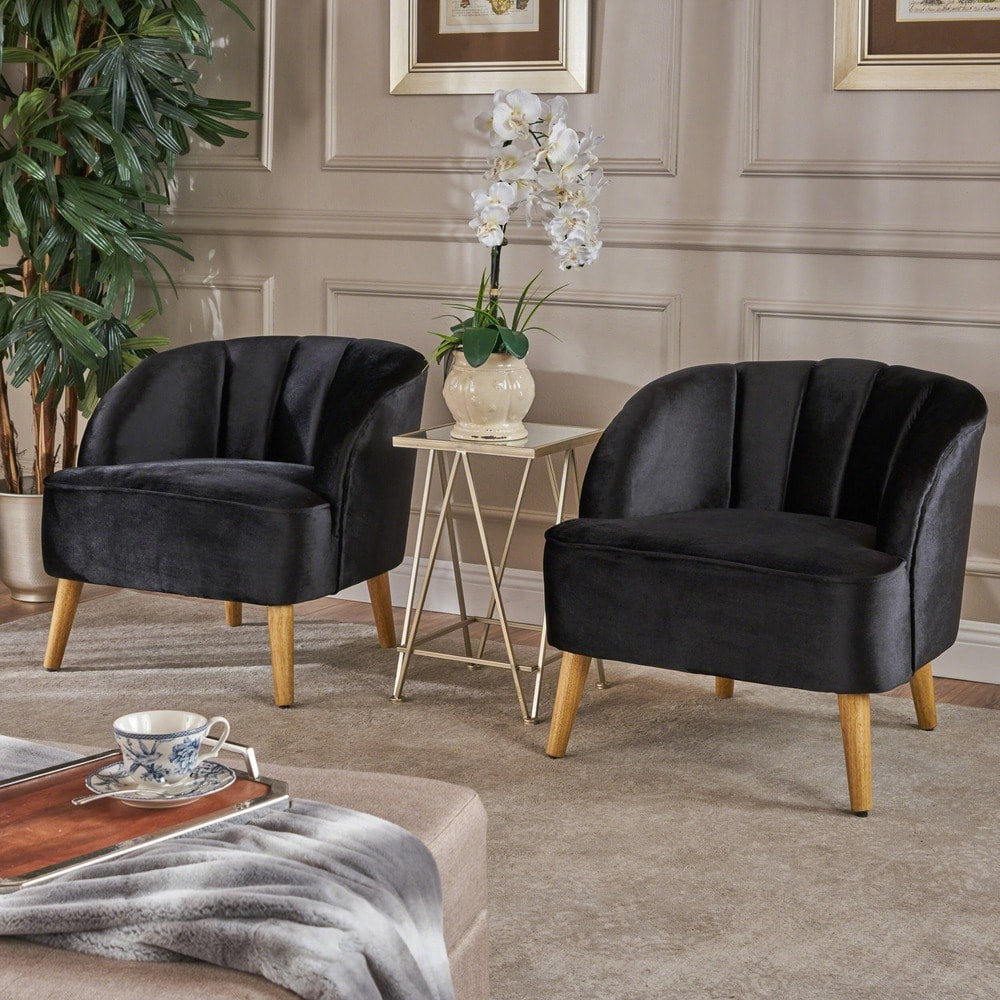 Amaia Modern Velvet Club Chairs (Set of 2) by Christopher Knight Home