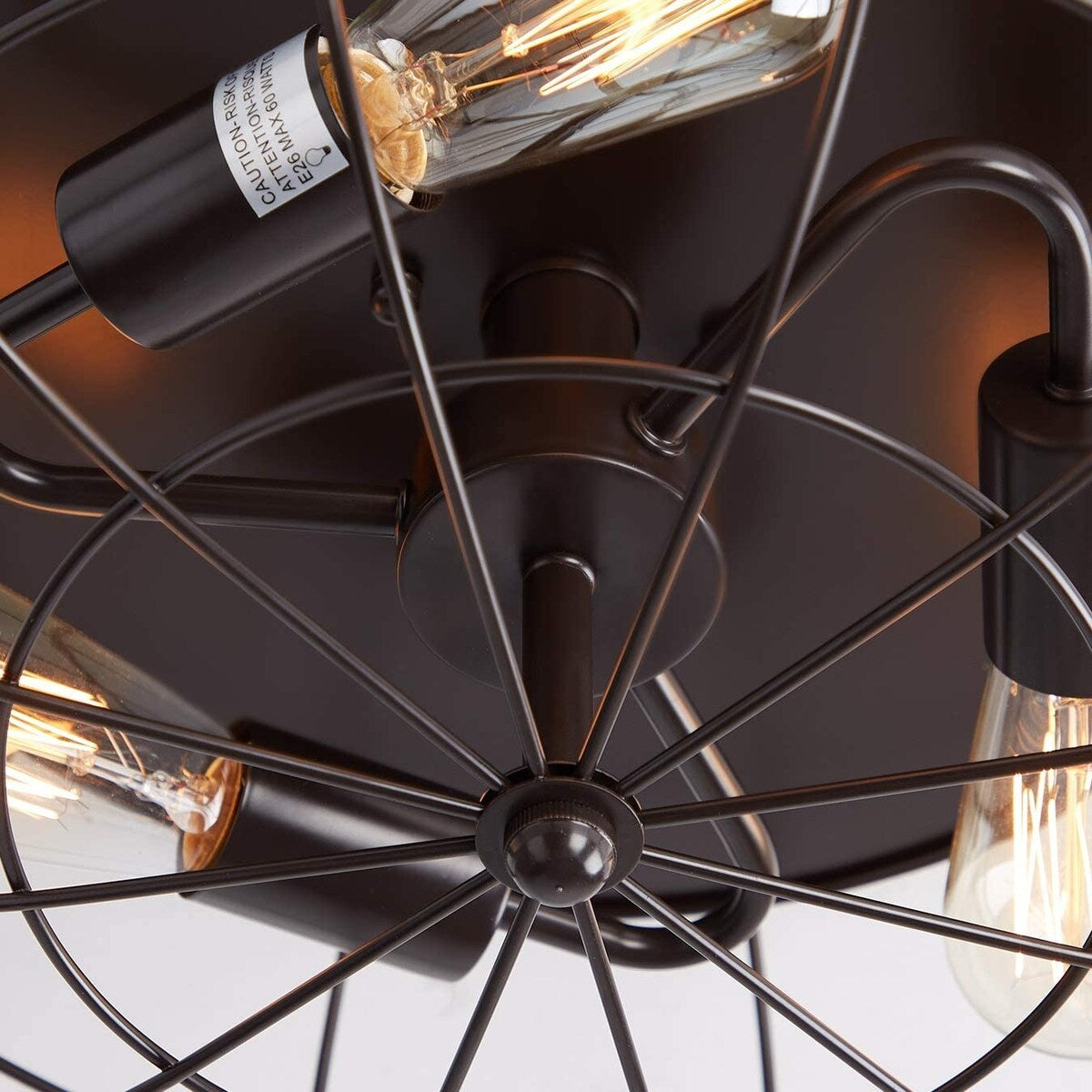 Amalfi Industrial Metal Cage Flush Mount Ceiling Light Round Shape - Oil-Rubbed Brone