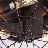 Amalfi Industrial Metal Cage Flush Mount Ceiling Light Round Shape - Oil-Rubbed Brone