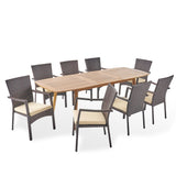 Amanda Wood and Wicker 9-piece Dining Set by Christopher Knight Home