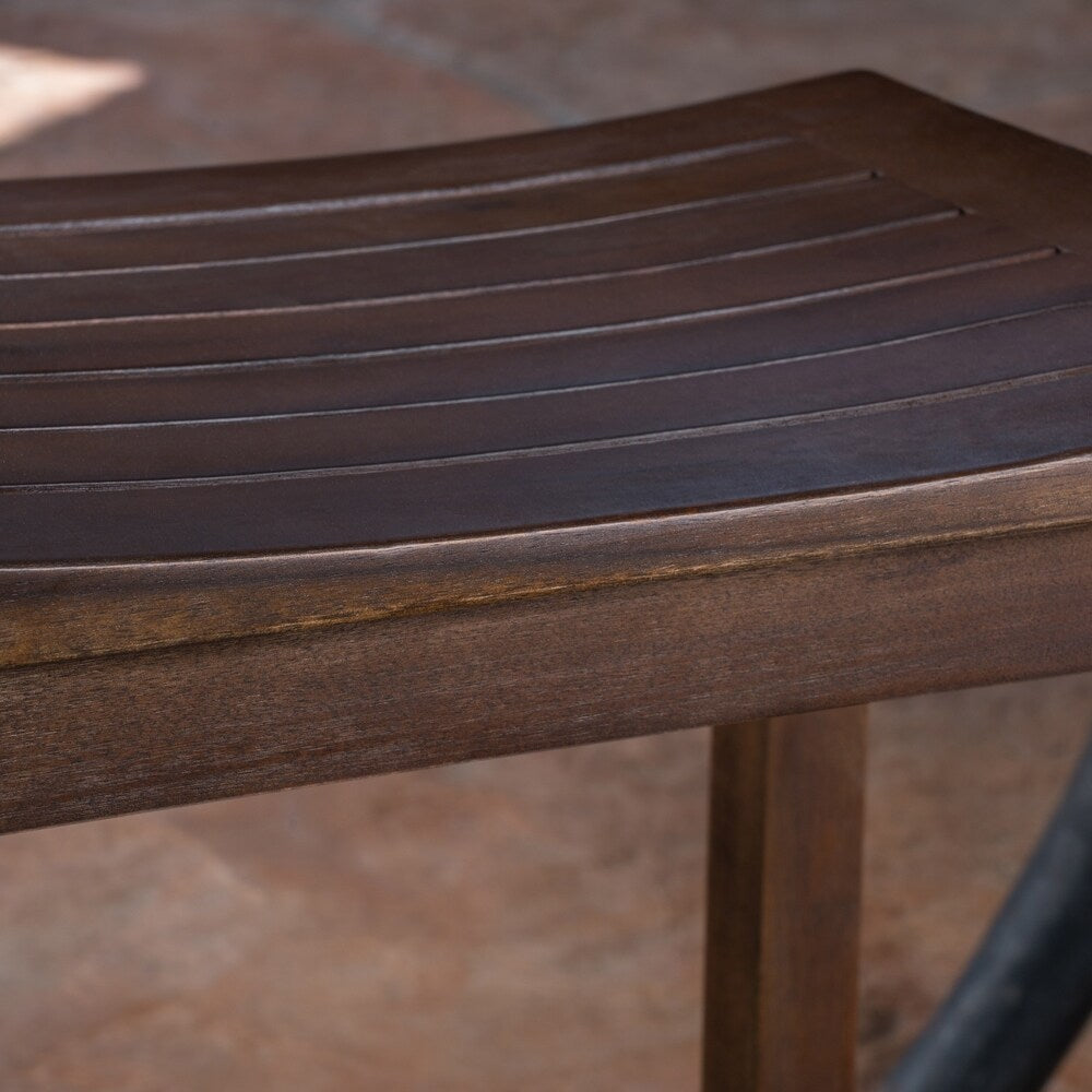 Amantani Outdoor Acacia Counter Stool (Set of 2) by Christopher Knight Home