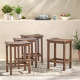 Amantani Outdoor Acacia Counter Stool (Set of 4) by Christopher Knight Home