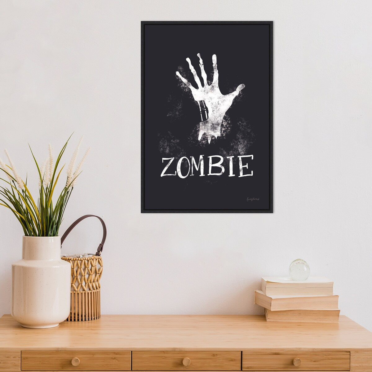 Amanti Art Sophisticated Spooky X - Zombie Framed Canvas Wall Art