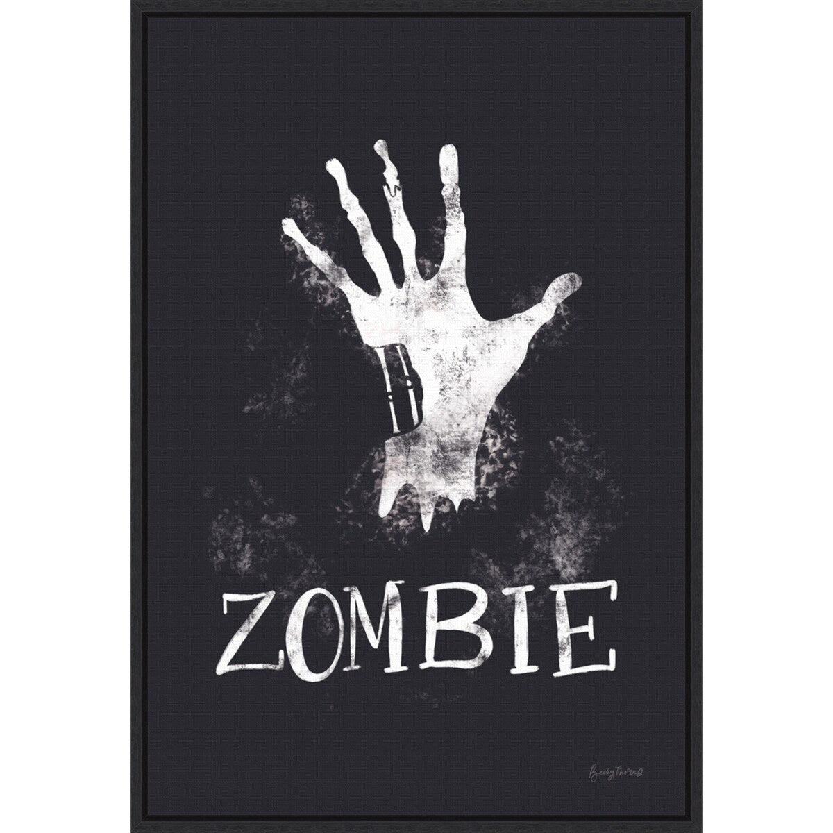 Amanti Art Sophisticated Spooky X - Zombie Framed Canvas Wall Art