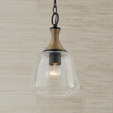 Amara 1-light Matte Black Pendant w/ Diamond Embossed Glass & Black Braided Cord