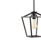 Amara 7.88" 1-Light Industrial Farmhouse Iron LED Pendant, Oil Rubbed Bronze by JONATHAN Y