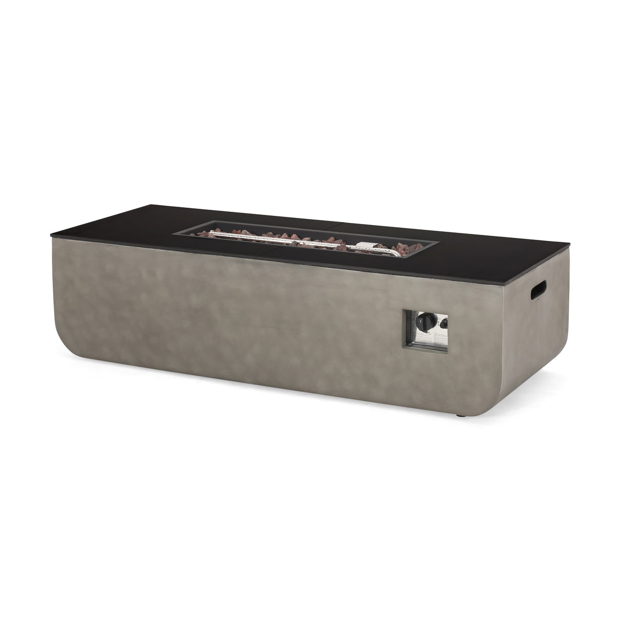 Amata Outdoor Modern 4 Seater Aluminum Chat Set with Fire Pit and Tank Holder by Christopher Knight Home